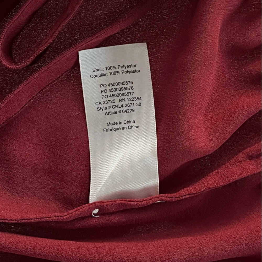 Aritzia Wilfred Eleonora Off-Shoulder Boho Burgundy Formal Fall Blouse Sz M - Picture 12 of 13